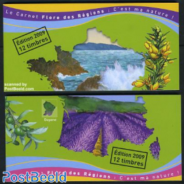 Flora 2 booklets with 24 stamps s-a