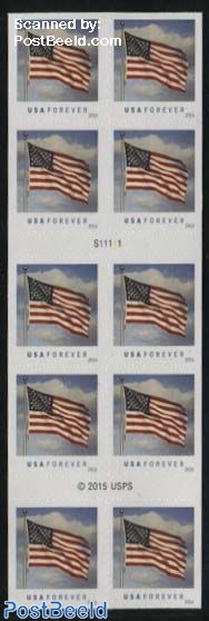 Definitive, Flag s-a booklet (10 stamps, BCA, yellowish cloud)